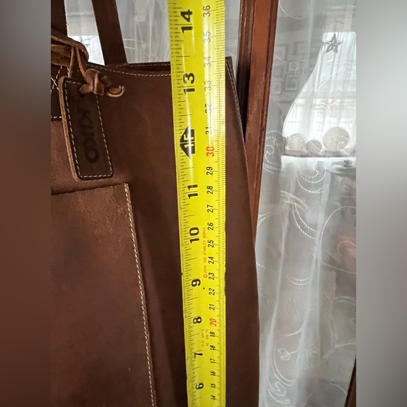 Genuine Leather KIKO Brown Leather Suede Tote Shoulder Bag Purse Like New - Picture 9 of 16